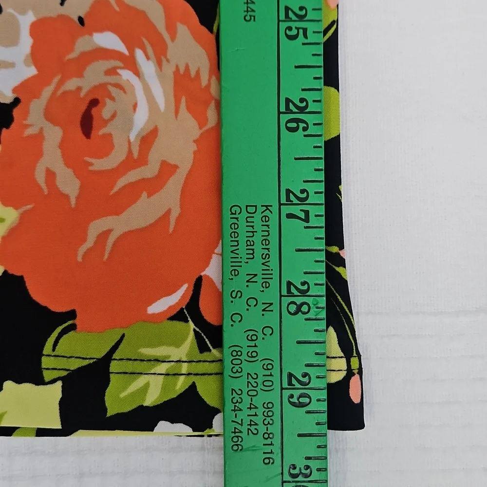 Kasper Woman A-line Flowy Midi Skirt: Black/Green/Papaya‎ Floral: Size- 2X